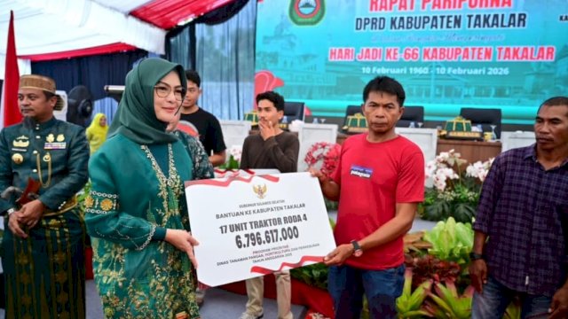 Ketua DPRD Provinsi Sulawesi Selatan, A. Rachmatika Dewi, menghadiri peringatan Hari Jadi ke-66 Kabupaten Takalar yang digelar di 