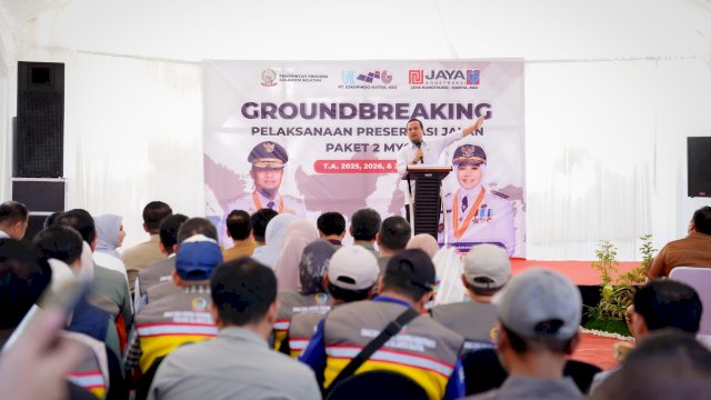 Gubernur Sulsel Groundbreaking Preservasi Jalan MYP Paket 2 Senilai Rp274 Miliar di Takalar