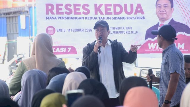 Anggota DPRD Kota Makassar, William, kembali menyapa konstituennya melalui reses kedua masa persidangan kedua tahun sidang 2025/2026.