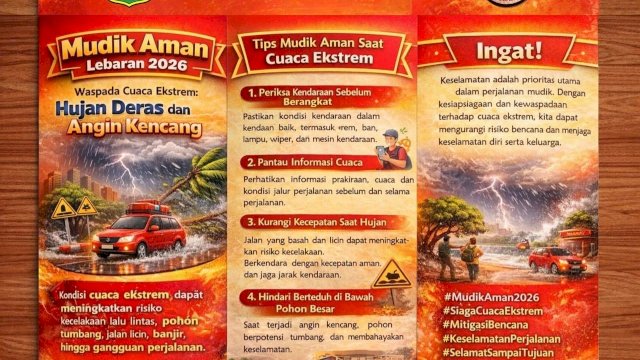 BPBD Sidrap Sebar Brosur Keselamatan untuk Pemudik Lebaran 2026