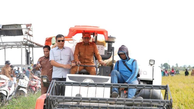 Panen Raya di Wala, Bupati Sidrap Semangati Petani Kejar Target Produksi 10 Ton