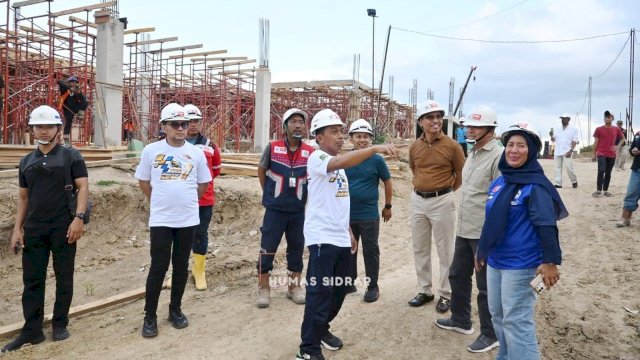 Bupati Sidrap Tinjau Pembangunan Sekolah Rakyat Terintegrasi 66 di Puncak Mario