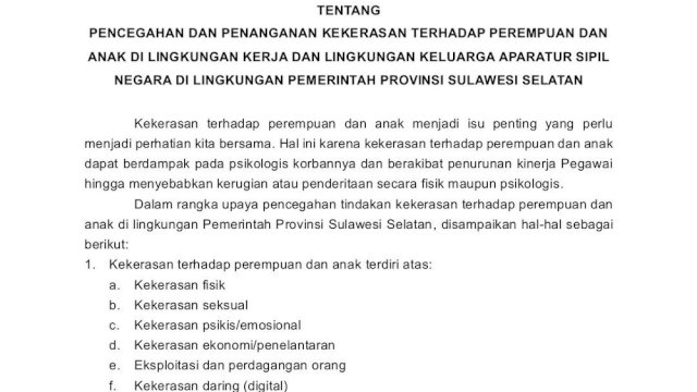 Pemprov Sulsel Keluarkan &lsquo;Alarm Disiplin&rsquo;, ASN Pelaku Kekerasan Terancam Sanksi Tegas