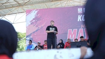 Munafri&ndash;Aliyah Rangkul Buruh, May Day 2026 di Makassar Diawali Fun Walk Penuh Kebersamaan