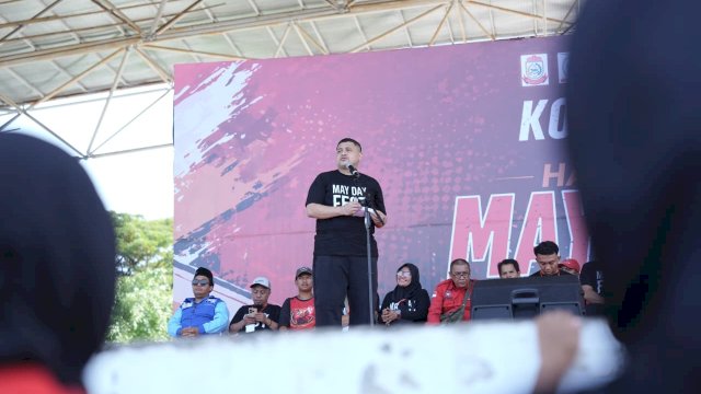 Munafri&ndash;Aliyah Rangkul Buruh, May Day 2026 di Makassar Diawali Fun Walk Penuh Kebersamaan