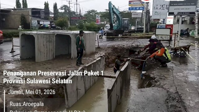 Pemprov Sulsel Benahi Drainase Jalan Aroepala, Tekan Kerusakan dan Genangan
