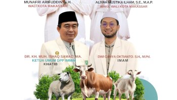 Appi&ndash;Aliyah Salat Idul Adha Bersama Warga di Karebosi, Kurban Presiden Disembelih di Masjid At-Taqwa