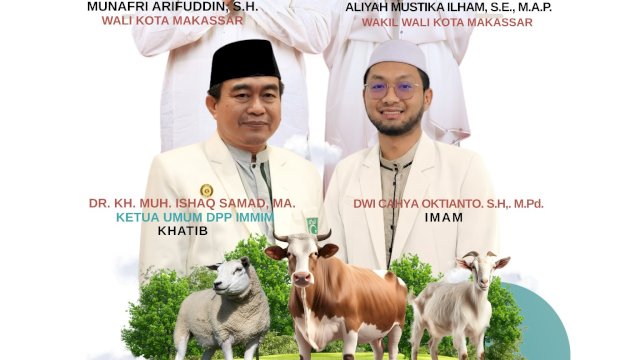 Appi&ndash;Aliyah Salat Idul Adha Bersama Warga di Karebosi, Kurban Presiden Disembelih di Masjid At-Taqwa