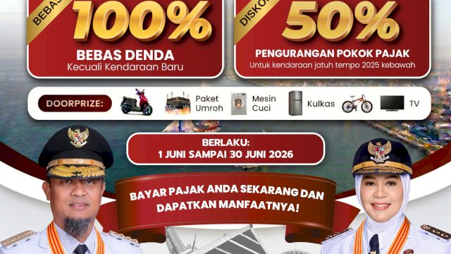 Pemprov Sulsel Hapus Denda Pajak Kendaraan 100 Persen
