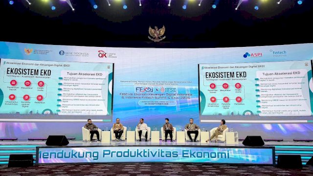 Gubernur Sulsel Andi Sudirman Sulaiman menjadi salah satu narasumber dalam Festival Ekonomi Keuangan Digital Indonesia dan Indonesia Fintech Summit and Expo (FEKDI x IFSE) 2026 di Jakarta International Convention Center (JICC), Kamis (24/9/2026).