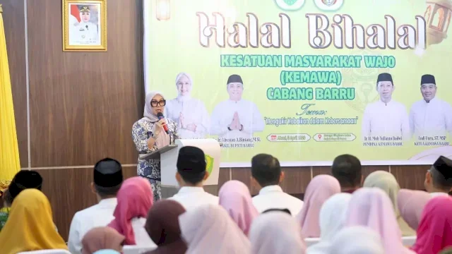 Andi Ina Hadiri Halal Bihalal KEMAWA Barru, Perkuat Silaturahmi dan Peran Warga Wajo