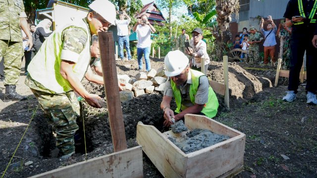 Gandeng TNI, Gubernur Sulsel Groundbreaking Rumah Layak Huni di Takalar