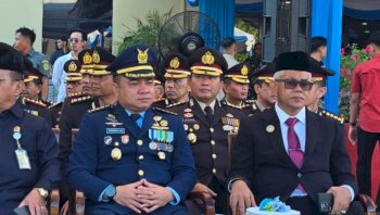 KBO BINDA Sulsel Bersama Forkopimda Hadiri Peringatan Hari Bhayangkara ke-80 di Mapolda Sulsel