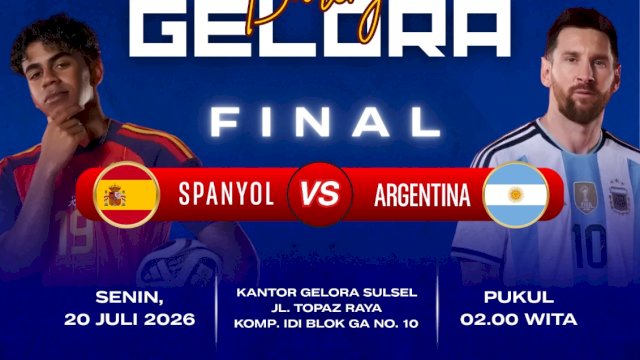 DPW Partai Gelora Sulsel Gelar Nobar Final Piala Dunia 2026, Warga Makassar Diajak Nikmati Kopi, Teh dan Songkolo Bagadang Gratis