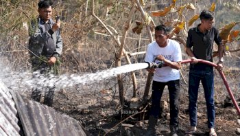 Tak Hanya Pantau, Bupati Sidrap Ikut Padamkan Api di Lawawoi