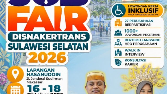 Job Fair Sulsel 2026 Buka 1.000 Lowongan Kerja, Ada Kesempatan bagi Penyandang Disabilitas