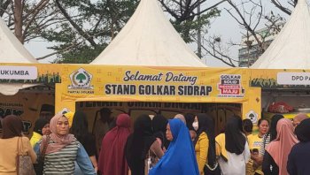Stand Golkar Sidrap Diserbu Pengunjung, Telur Ayam dan Bebek Jadi Primadona Pesta Rakyat