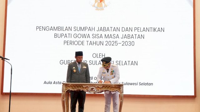 Lantik Darmawangsyah Muin Jadi Bupati GOwa, ASS: Setiap Detik Harus untuk Rakyat