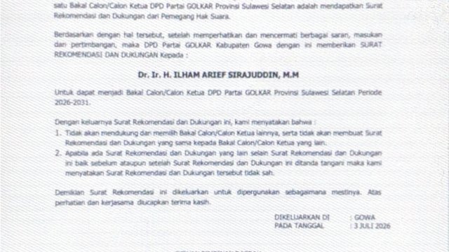 Golkar Gowa Kunci Dukungan ke Ilham Arief Sirajuddin, Tegaskan Tak Ada Dua Matahari