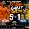 Belanda Pecundangi Swedia 5-1 di Putaran Kedua Group F