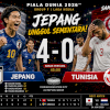 Jepang Unggul Sementara Atas  Tunisia 4-0