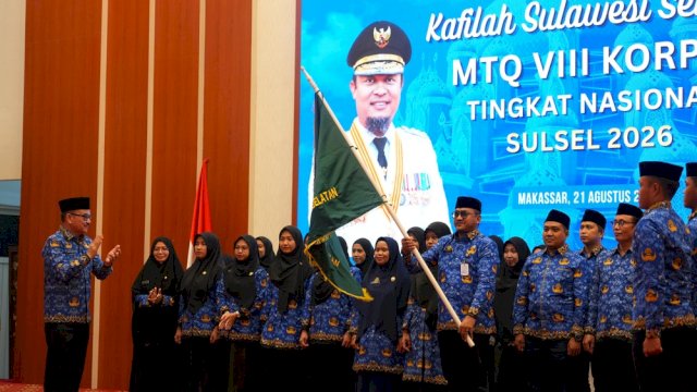 Lepas Kafilah MTQ KORPRI, Jufri Rahman Tekankan ASN Sulsel Harus Berakhlak dan Berintegritas