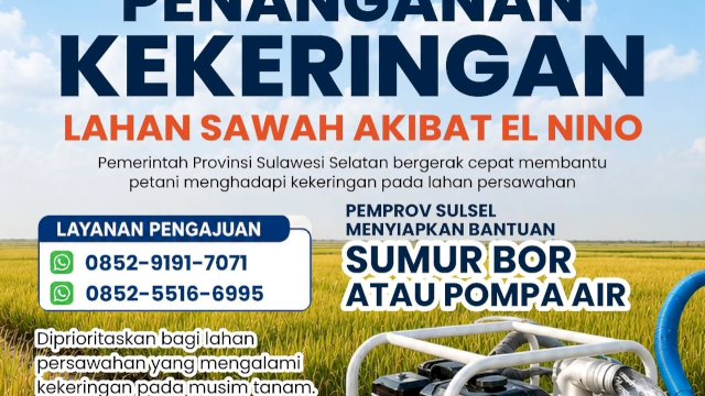 Hadapi Kekeringan, Andi Sudirman Sulaiman Gerak Cepat Kerahkan Pompa Air dan Sumur Bor untuk Petani